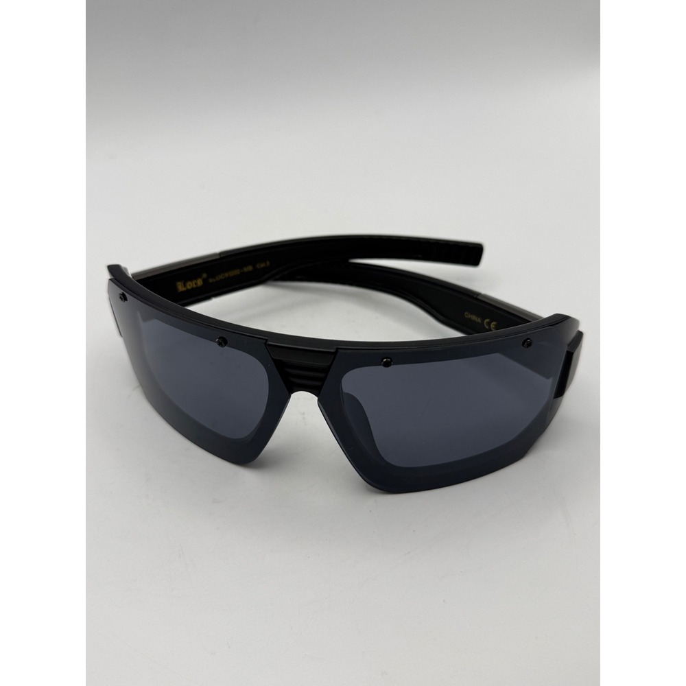 Locs Hardcore Shield Sunglasses Matte Black Wrap LOC91202-MB Dark Smoke Lens